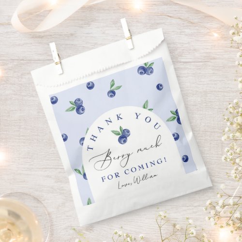 Blueberry thank you berry much thank you card favor bag