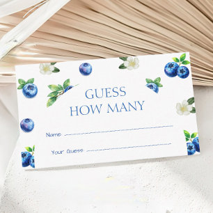 Blueberry themed Baby Shower Guess How Many Game Enclosure Card