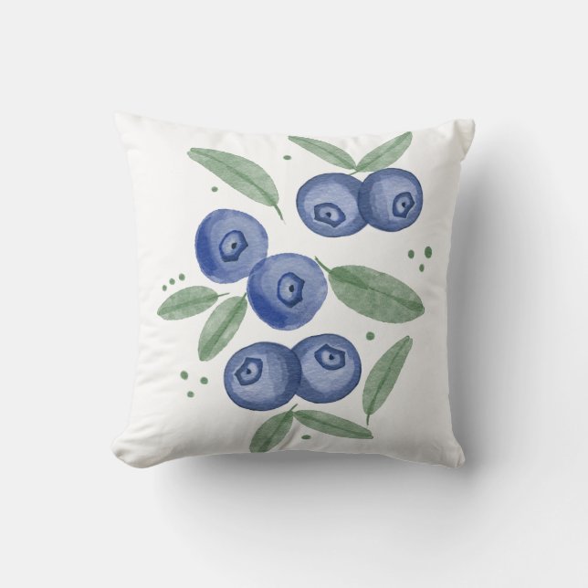blueberry throw pillow (Front)