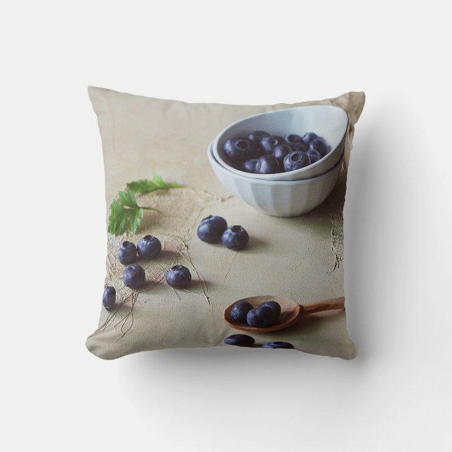 blueberry throw pillow (Front)