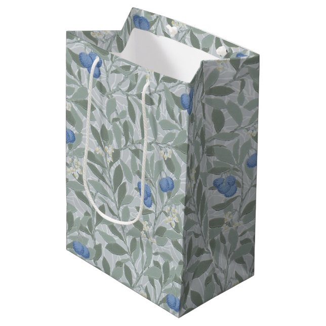 Blueberry Tree, William Morris Medium Gift Bag (Front Angled)