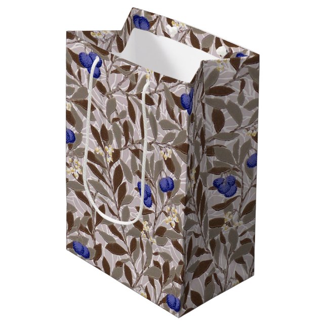 Blueberry Tree, William Morris Medium Gift Bag (Front Angled)