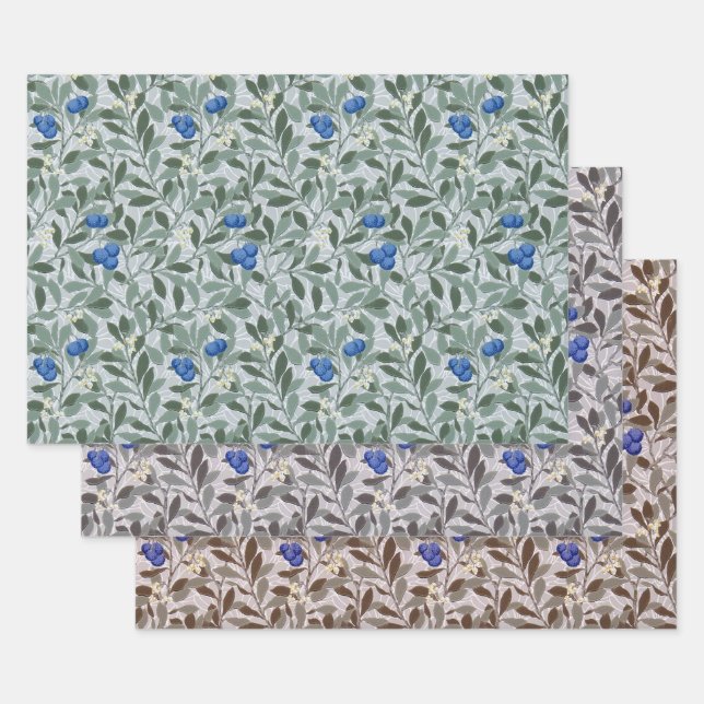 Blueberry Tree, William Morris Wrapping Paper Sheets (Set)
