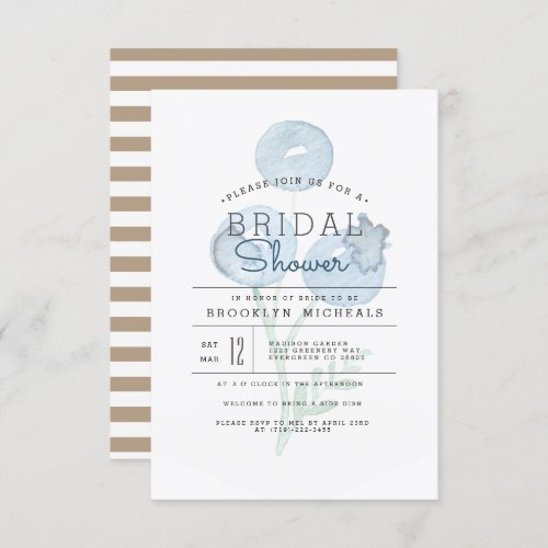 Blueberry Trio  Berry Watercolor Bridal Shower Invitation