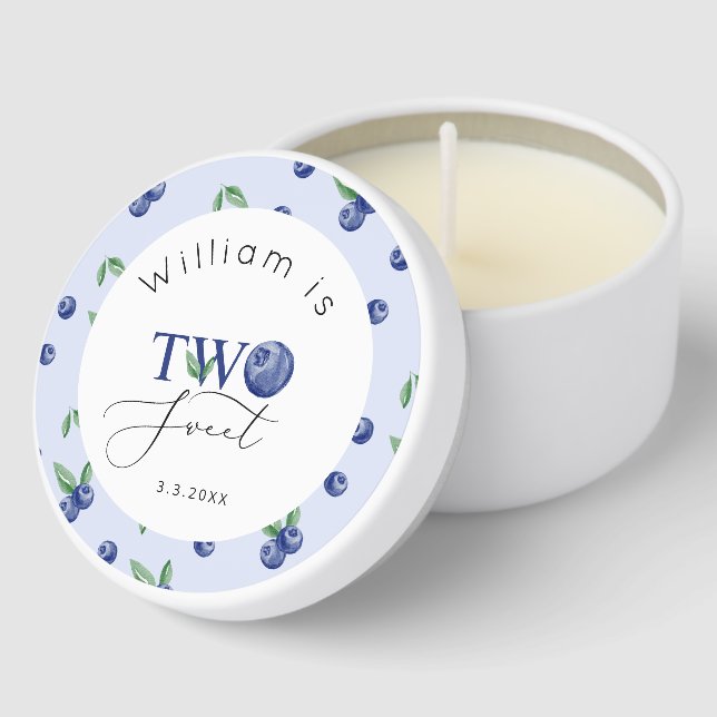 Blueberry Two sweet berry boy birthday Mini Candle Favors (Corner)