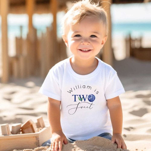 Blueberry Two sweet berry sweet boy birthday Toddler T_shirt