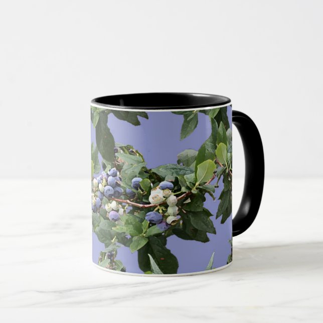 Blueberry Vine Rustic Farmhouse Coffee Mug (Front Right)