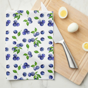 Blueberry Watercolor Berry Kitchen Cute Fruit Kitchen Towel