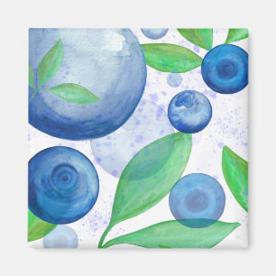 Blueberry watercolor fruit berries summer magnet