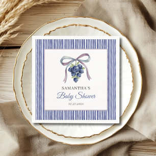Blueberry Watercolor Gender Neutral Baby Shower Napkins