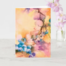 Blueberry Watercolor Greeting Card — Hand-Painted