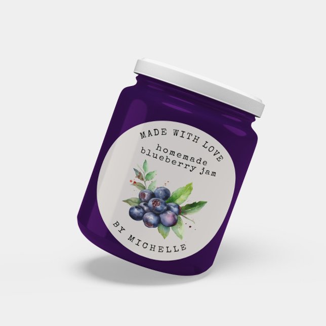 Blueberry Watercolor Jam Label Canning Sticker (Creator Uploaded)