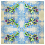 Blueberry watercolor painting fabric