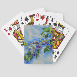 Blueberry watercolor painting poker cards