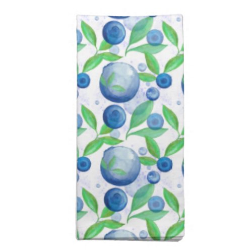 Blueberry Watercolor Pattern Cloth Napkin