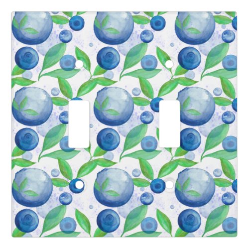 Blueberry Watercolor Pattern Light Switch Cover