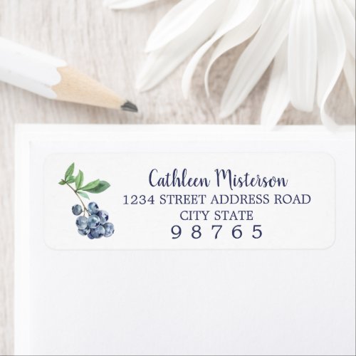 Blueberry Watercolor Return Address Labels