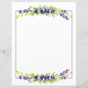 Blueberry Watercolor Scrapbook Paper