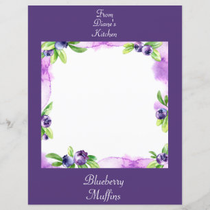 Blueberry Watercolor Scrapbook Paper