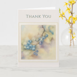 Blueberry Watercolour Thank You for Garden Party Card