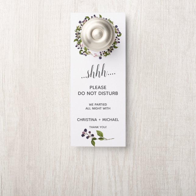 Blueberry  |  Wedding Guest Do Not Disturb Door Hanger (On Knob)