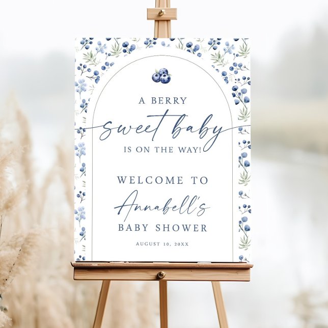 Blueberry Welcome Baby Shower Sign, Berry Sweet Foam Board (Creator Uploaded)