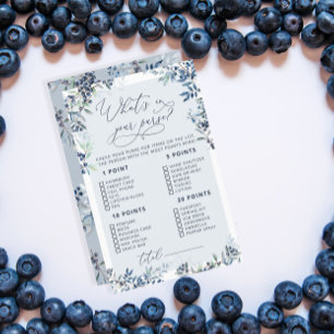 Blueberry Whats in Your Purse Baby Shower Game