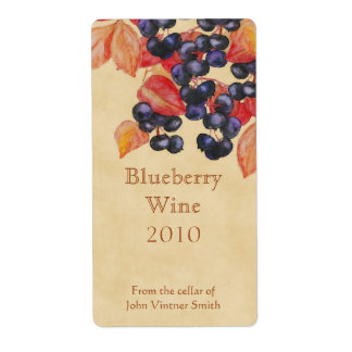 Blueberry wine bottle label