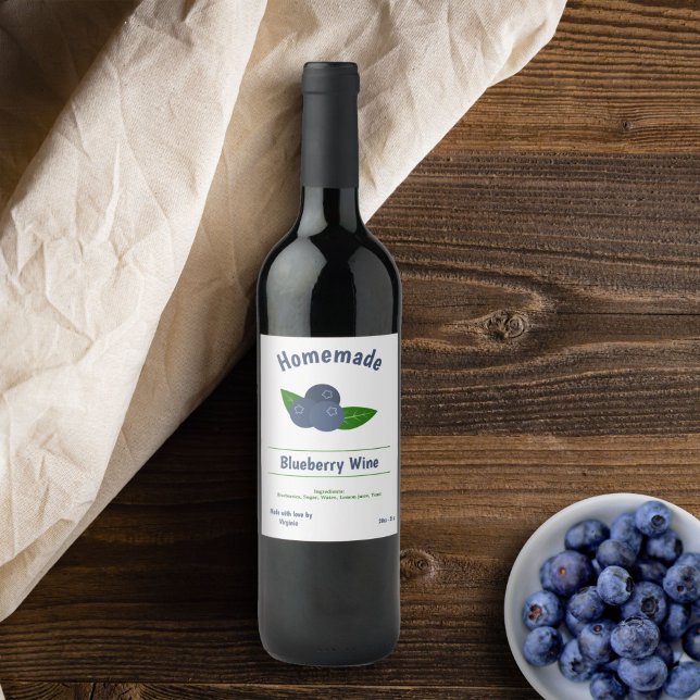 Blueberry Wine Bottle Label Sticker (Blueberry Wine Bottle Label Sticker)