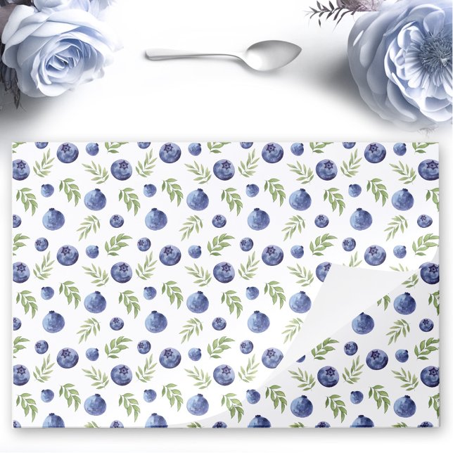 Blueberry With Greenery Tearaway Paper Placemat (Blueberry With Greenery Tearaway Paper Placemat)