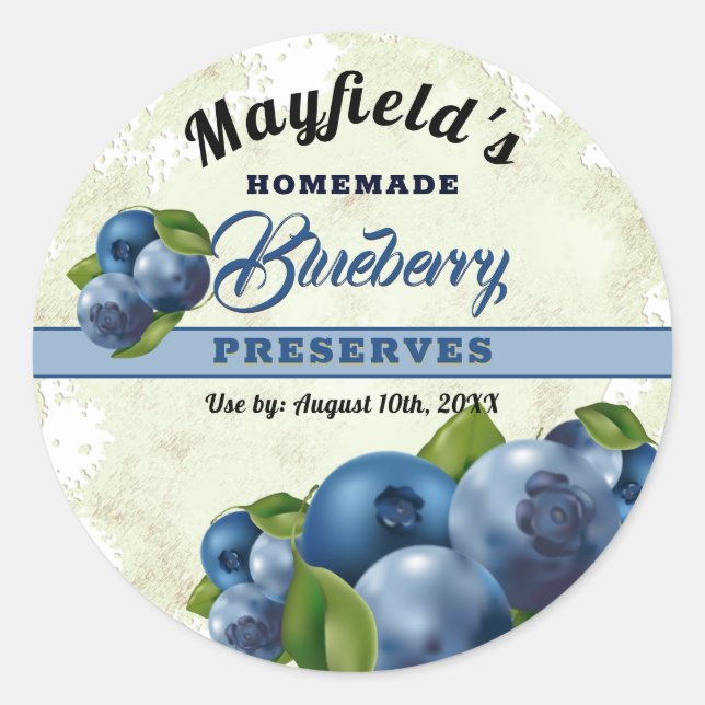 Blueberryberry Fruit Canning | Jam Jar Label (Front)