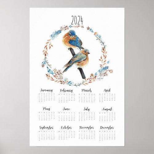 Bluebird 2024 Calendar Art Print