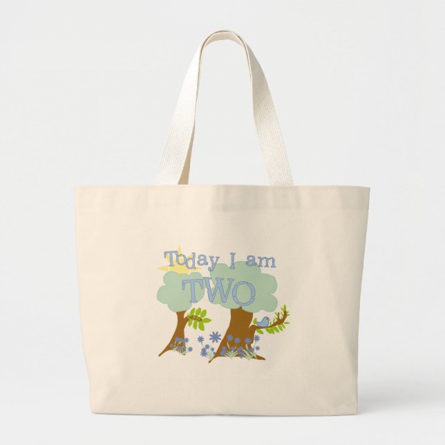 Bluebird 2nd Birthday Tshirts and Gifts Large Tote Bag (Front)