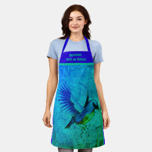 Bluebird Abstract Animal Art Personalized Apron