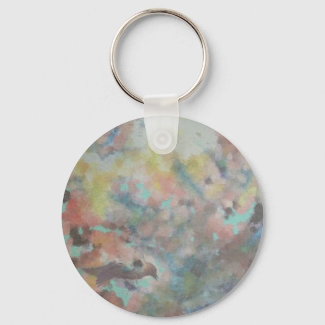 Bluebird Abstract Digital Art Keychain (Front)
