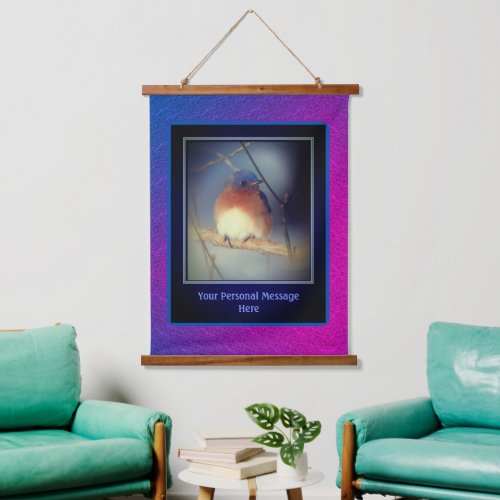 Bluebird Add Your Own Text Personalized Hanging Tapestry