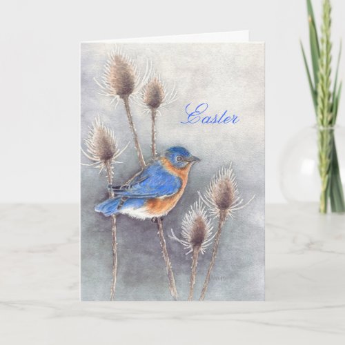 Bluebird Among the Thistles Easter Card