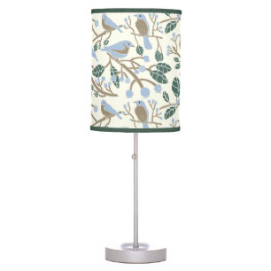 Bluebird and Blueberries Illustrated Table Lamp