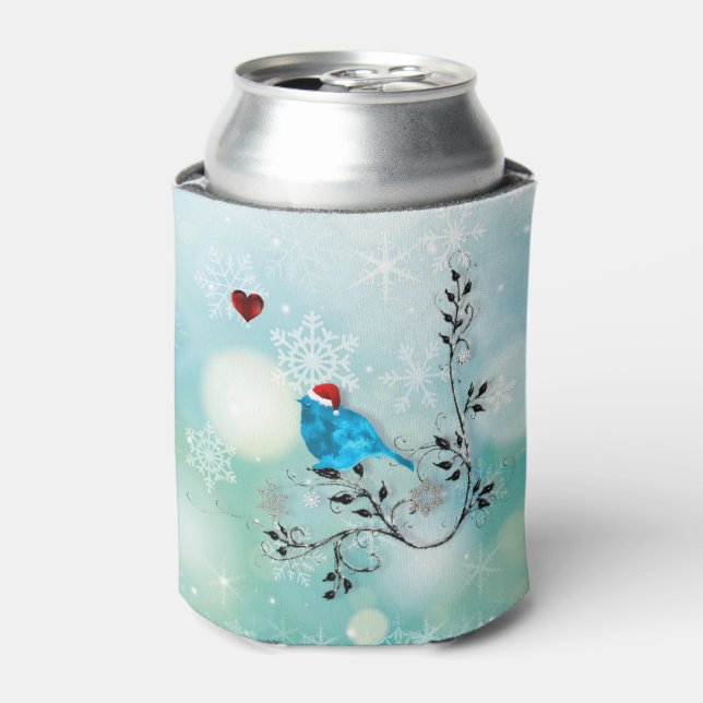 Bluebird and Heart Can Cooler (Can Front)