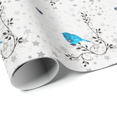 Bluebird and Heart Wrapping Paper