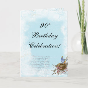 Bluebird and Nest Birthday Invitation