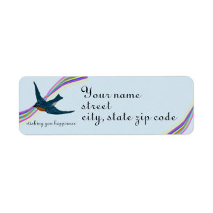 Bluebird and Rainbows Label