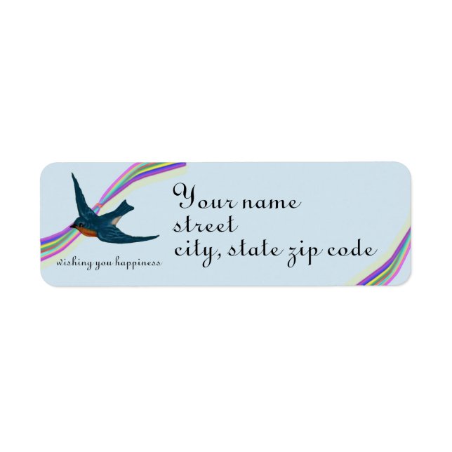 Bluebird and Rainbows Label (Front)