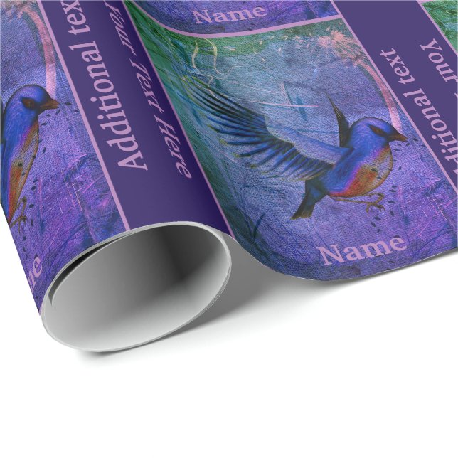 Bluebird Animal Art Personalized Wrapping Paper (Roll Corner)