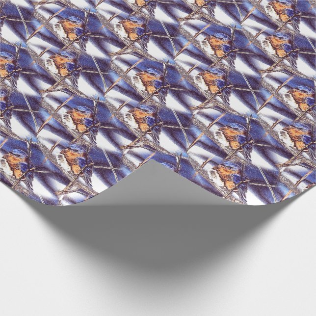 Bluebird Animal Nature Art Pattern   Wrapping Paper (Corner)