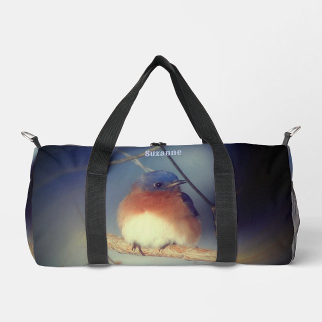 Bluebird Animal Nature Personalized  Duffle Bag (Front)
