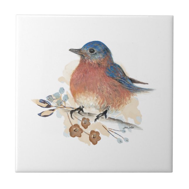 Bluebird Art Ceramic Tile (Front)