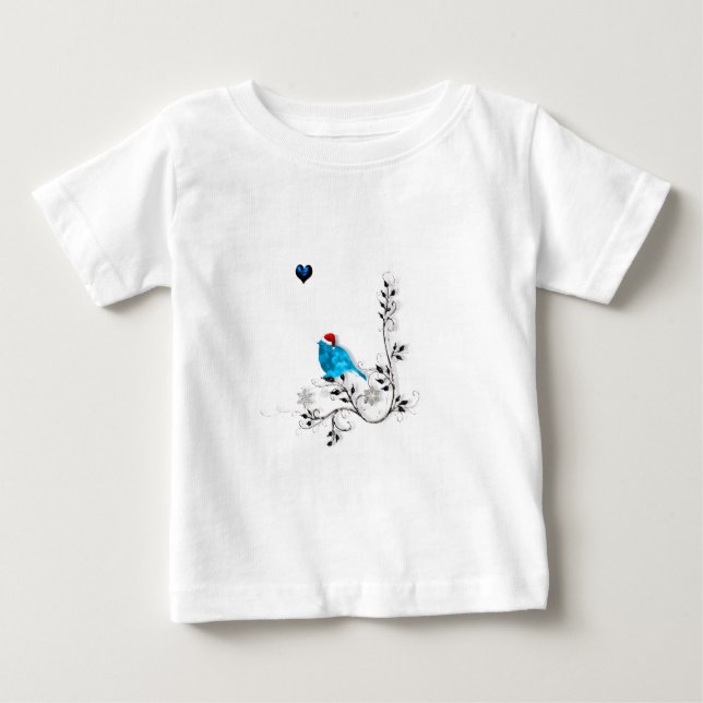 Bluebird at Christmas Baby T-Shirt (Front)