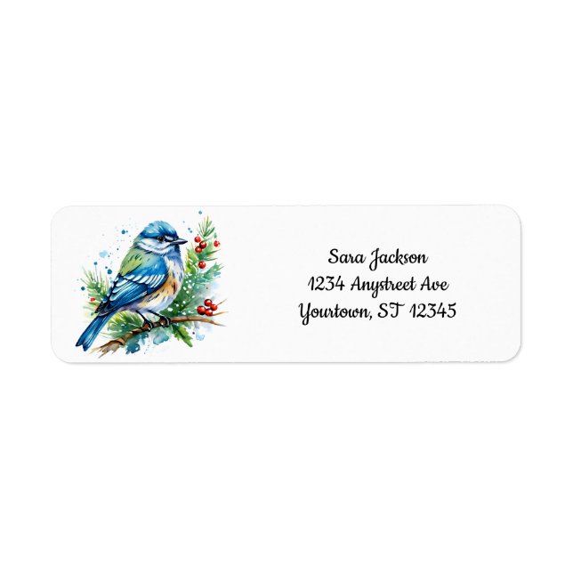 Bluebird at Christmas Label (Front)