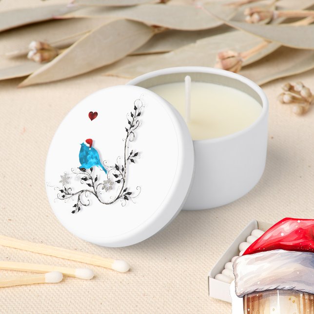 Bluebird At Christmas Mini Candle Favors (Creator Uploaded)